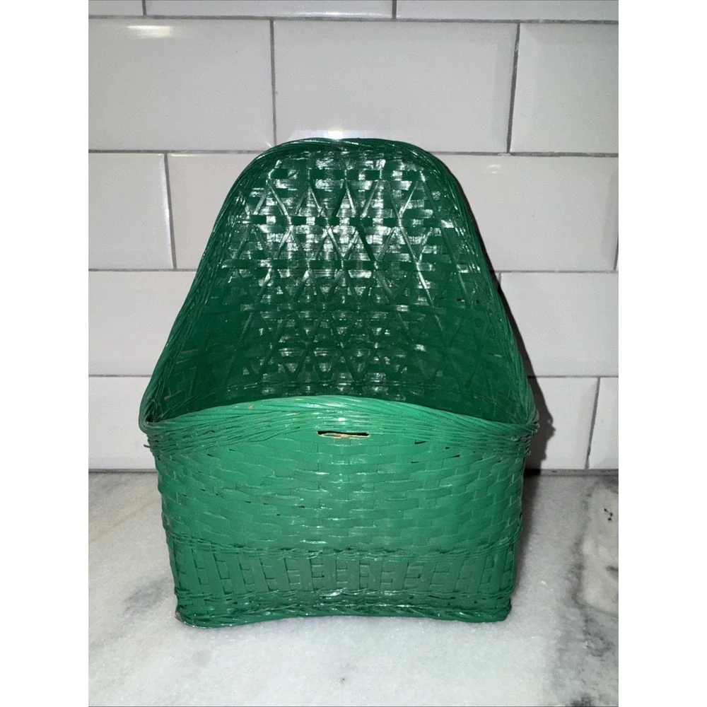 Vintage Green Wall Hanging Basket With‎ BowES05